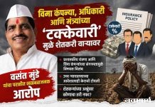 विमा कंपन्या, अधिकारी आणि मंत्र्यांच्या ‘टक्केवारी’मुळे शेतकरी वाऱ्यावर