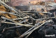 शेतातील कोठ्याला भीषण आग