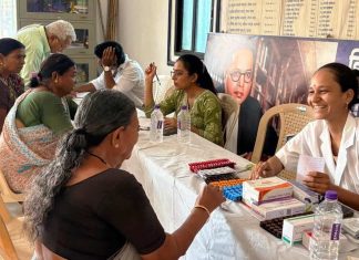 भद्रावती येथील मोफत आरोग्य शिबिरात ६५ नागरिकांची तपासणी